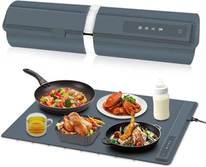 Estera de Calentamiento para Alimentos, Bandeja de Calentamiento de Alimentos Eléctrica de Calefacción Rápida 10S con 3 Niveles T - Imagen 1 de 6
