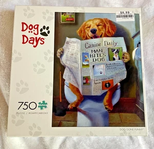 Puzzle Dog Days 750 pz "Dog Gone Funny" 24x18 - Nuovo e Sigillato! - Foto 1 di 2