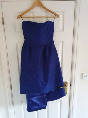 Vestido ALBERTA FERRETTI Lana/Seda Sin Tirantes Azul Real Talla IT 42/UK 10 Foto 1 de 4