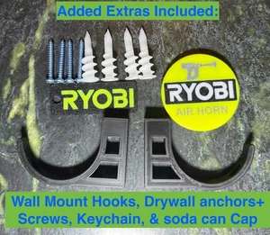 KIT RICAMBI per tromba d'aria Ryobi. Supporti da parete, viti, portachiavi, tappo bibite - Foto 1 di 3