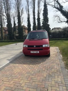 VW T4 2.5 TDI Camper Van/day Van 2000 X Reg. Red With Side Pop Top Plus Extras - Picture 1 of 13