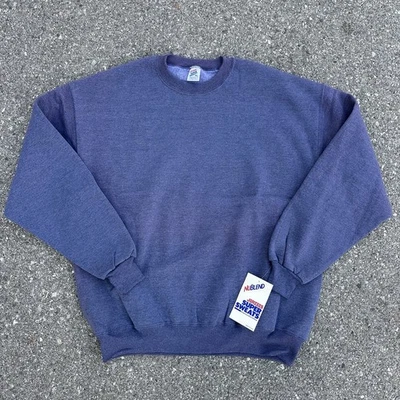 Vintage Jerzees Super Sweats Purple Crewneck Sweatshirt Blank 80s 90s USA Made - Image 1 of 4
