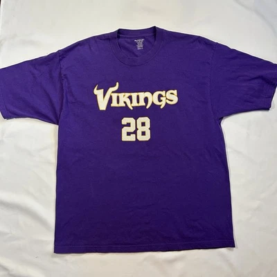 Camiseta vintage Reebok Minnesota Vikings #28 Adrian Peterson para hombre grande púrpura Foto 1 de 4