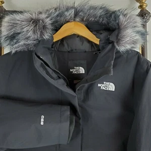NORTH FACE Size XL Womens 550 Down Arctic Parka Black Jacket NEW $350 Waterproof - Picture 1 of 12