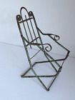 Antique Doll Size Metal Garden Chair C. 1900