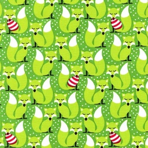 Suéter festivo bosque clima zorro tela verde - Imagen 1 de 1