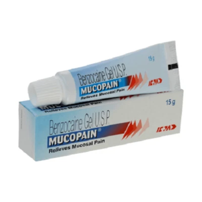 MUCOPAIN Dental Mucosal Gel for Instant Mucosal Pain Relief 15g Tube ICPA