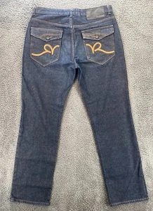 Pantalones de mezclilla Rocawear para hombre 34x34 calce relajado lavado oscuro bolsillos bordados Y2K - Imagen 1 de 22