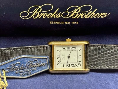 brooks brothers tank wristwatch with box & tag - Image 1 of 4