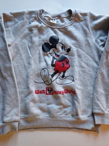 Kids Sweatshirt Size 13 Disney Mickey Mouse Gray Crew Neck - Picture 1 of 7