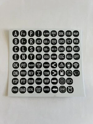 ORACAL Sim Racing Wheel & Button Box 10mm Stickers - Fanatec/iRacing/Assetto Corsa