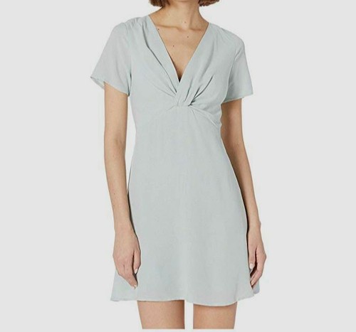 $120 American Rose mini abito donna verde Celine scollo a V attorcigliato davanti taglia S