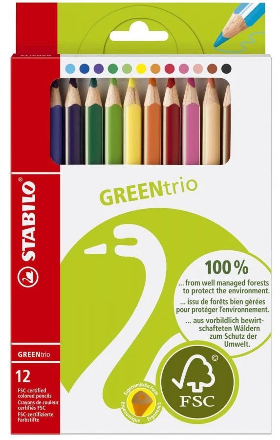 STABILO Dreikant-Buntstifte GREENtrio, dick, 12er Etui - Bild 1 von 1