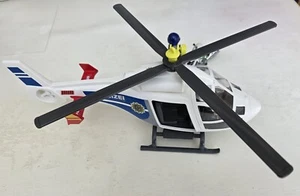 Playmobil Polizei Hubschrauber mit 2 Figuren (Polizisten) und einem Motorrad - Bild 1 von 7