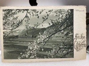 Frohe Oftern Deutschland Bauernhof Szene Landschaft Postkarte - Bild 1 von 2