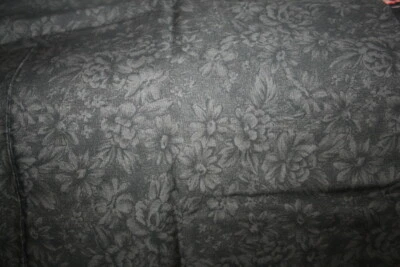 GRAY/BLACK FLOWERS ON BLACK FROM MODA - 100% COTTON FABRIC - Image 1 of 3