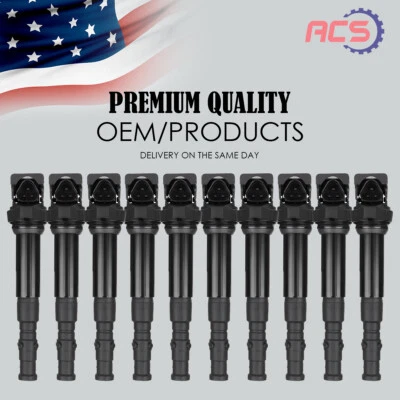 10X Bobina de encendido para BMW M5 M6 2006-2010 5,0 L V10 E60 E63 E64 12137835108 UF572 Foto 1 de 4