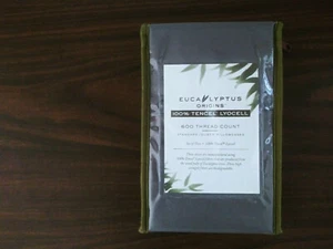 Eucalyptus Origins Tencel Lyocell 600ct Std/Queen Pillowcases (set of 2) Grey - Picture 1 of 2