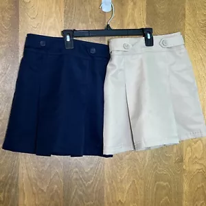 CHEROKEE School Uniform Girl's Skorts 6/6x Navy and Khaki - Picture 1 of 11