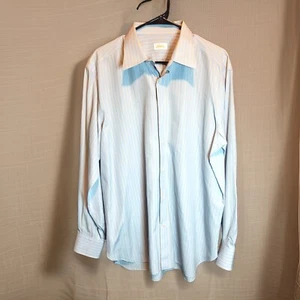 Brioni Oberhemd Gold Lable Herren Weiß Blau Gestreift Langarm Italy. - Bild 1 von 6