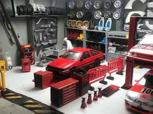Diorama 1:64 Car Repair Model Set Garage Workshop Model Scene Accessories Prop - Picture 1 of 15