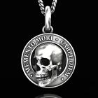Gothic 925 Silver Skull Necklace Punk Women Men Party Band Jewelry Gift