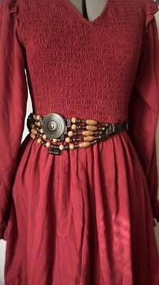 Cinturón concho vintage para mujer con cuentas hecho en Corea glamour occidental Foto 1 de 4