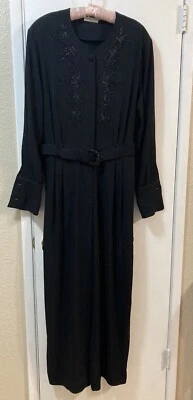 LIZ CLAIBORNE COLLECTION Jumpsuit Black Formal Evening Dressy Beading Pleated 14 - Image 1 of 4