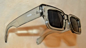 DESIGNER LUXUS LOGO MUSTER SONNENBRILLE KLAR RAUCHGRAU SELTEN *** BITTE LESEN - Bild 1 von 16