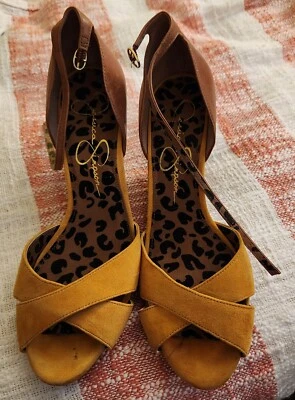 Zapatos de tacón de cuña Jessica Simpson para mujer amarillo mostaza talla 10B Foto 1 de 4
