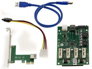Riser réplicateur PCIe 1x - 4x 1x ASM1184e Reprise Alimentation Bitcoin Mining - Bild 1 von 3