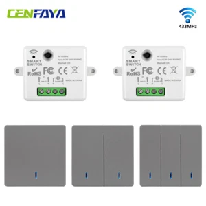 433Mhz Funkschalter Set Kabellos Lichtschalter Wandschalter mit 230V Empfänger - Bild 1 von 27