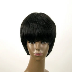 perruque afro femme 100% cheveux naturel courte noir ref SHARONA 01/1b - Imagen 1 de 9