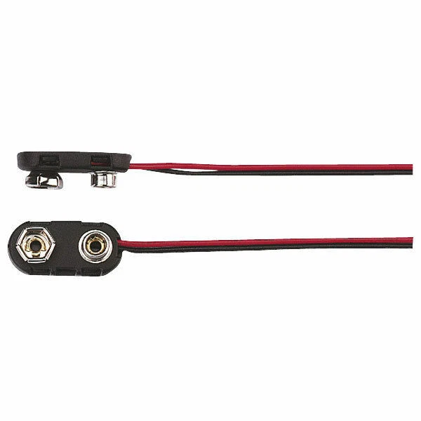 2X Heavy Duty 9V PP3 Battery Clip Connector End Entry 150mm Leads