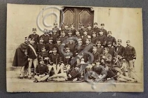 Fotografia d'epoca aristotipo militaria uniformi gruppo soldati artiglieria 1895 - Picture 1 of 1