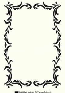 Floral Frame Stencil Vintage Shabby Chic Wedding Furniture Fabric Wall Craft OR7 - Picture 1 of 14
