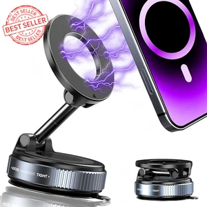 360° Vacuum Magnetic Phone Holder, Magnetic Car Phone Mount, Hands-Free Suction - Picture 1 of 12