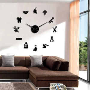 Wall Clock Mirror DIY Sticker Modern Large Decor Home Acrylic Surface Art - Picture 1 of 7