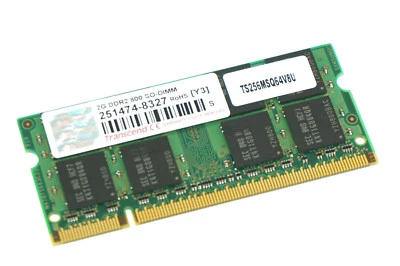 251474-8327 GENUINE TRANSCEND LAPTOP MEMORY 2GB DDR2 800 SO-DIMM (CA610) - Image 1 of 2