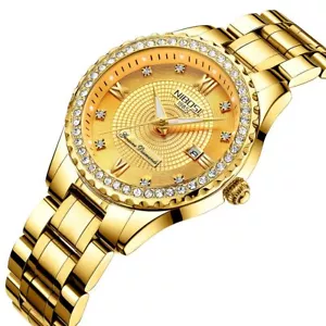 Damen Uhr Luxus Quarz Frauen Uhr Wasserdicht Diamant Uhr Keramik Stahl Uhren - Bild 1 von 6
