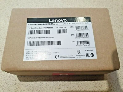 NEW Lenovo Essential USB Optical Mouse Scroll Wheel 3 Button 1600 DPI 4Y50R20863 - Image 1 of 4