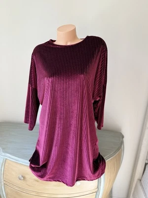 Mini Vestido Zara Talla L 12 3/4 Slv Vacaciones Fiesta de Navidad Borgoña Invierno Terciopelo Foto 1 de 4