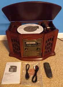 Innovative Technology ITRR-501 Wooden Recordable 5-in-1 Music Center Turntable - Picture 1 of 13