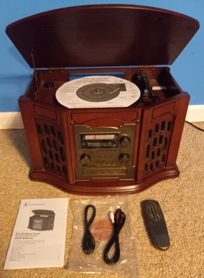 Innovative Technology ITRR-501 Wooden Recordable 5-in-1 Music Center Turntable - Image 1 of 4