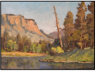 Pintura al óleo original Jeff Love Art al aire libre Durango Colorado Haviland Lake Foto 1 de 4