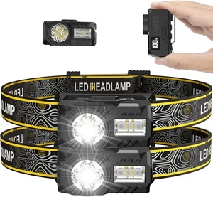 【2 Pack】2000LM LED Torches & Head Torch Rechargeable, Super Bright Headtorc - Picture 1 of 6