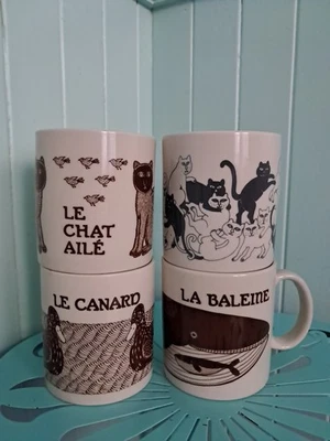 Lot Of 4 Taylor & Ng Mugs: Le Chat Aile, Le Canard, La Baleine, Naughty Cats  - Image 1 of 4