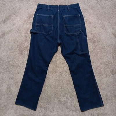 Jeans de mezclilla vintage años 70 Sears Roebucks peto carpintero hechos en Unión EE. UU. 34x31 Foto 1 de 4