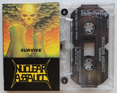 NUCLEAR ASSAULT - SURVIVE (UNDER ONE FLAG TFLAG21) 1988 UK CASSETTE THRASH METAL - Image 1 of 3
