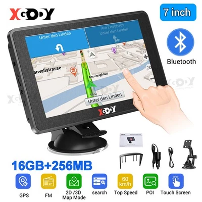XGODY 7 Zoll GPS Navi Auto Navigationsgerät Europa Karte NEU Bluetooth 16G 2025 - Bild 1 von 4